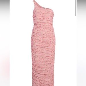 Likely Floral Ruched Dress Size 4; Worn once; like new condition